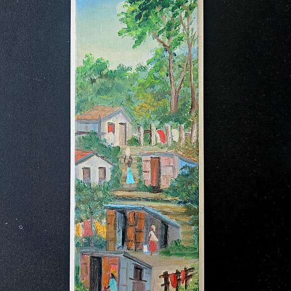 4 Small Vintage Paintings on Wood - Picture 6 of 6